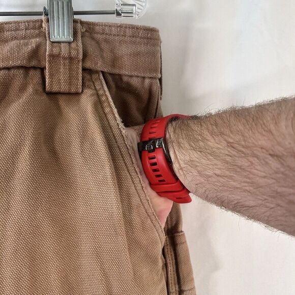 Duluth Cargo Pants Men's 40x32 Brown Canvas Button Zip 100% Cotton - Picture 6 of 13